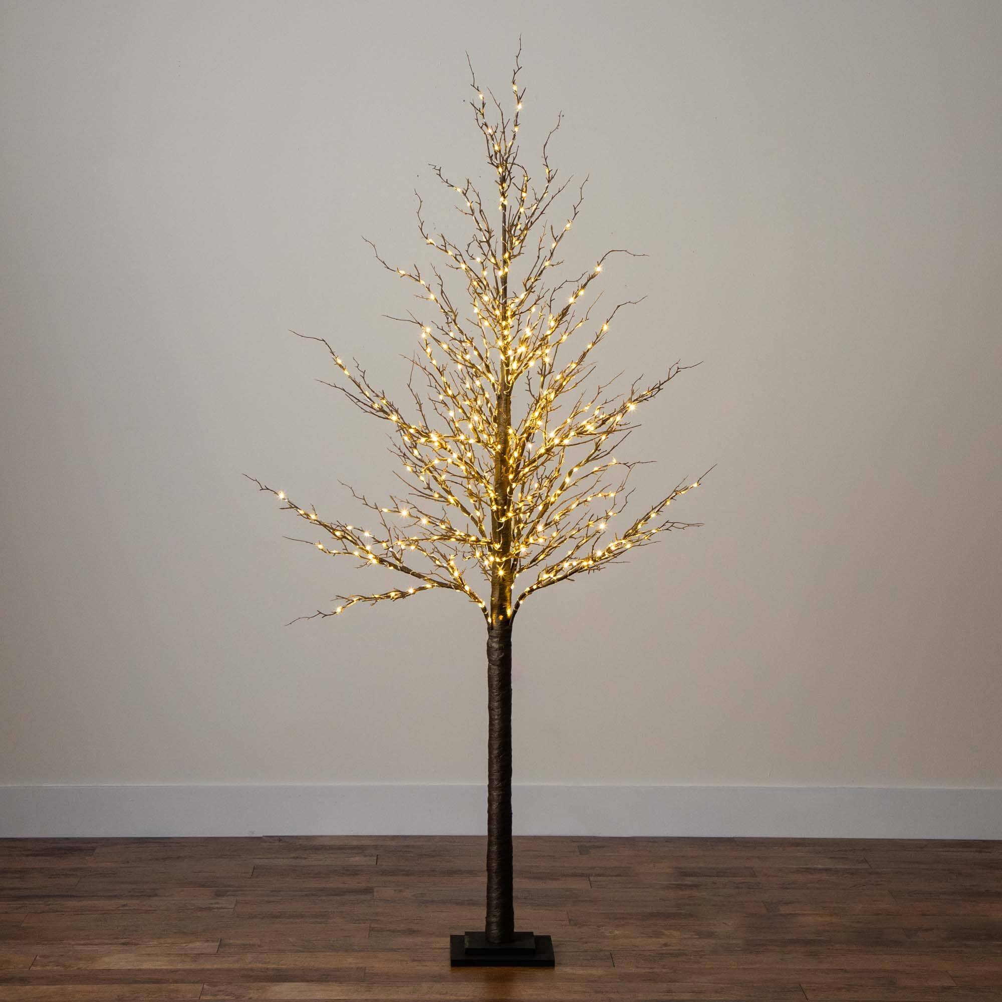 6ft. Pre-Lit Artificial Christmas Twig Tree, Warm White LED Lights